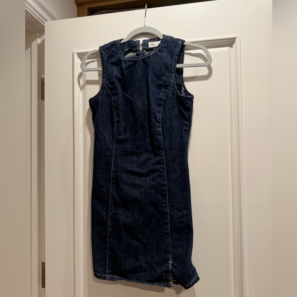 Zara Dark Blue Denim Mini Dress